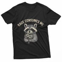 Rage Consumes Me Street Cat Funny Rage Consumes Me Raccoon T-Shirt L