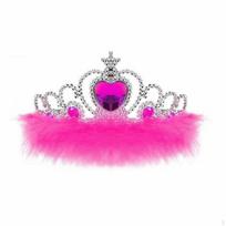 Princesės Plunksnų Karūna Žvilganti Plunksnuota Šventinė Diadema Vienas Dydis Tinka Visiems Lankelis pink