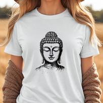 Buddha Illustration T-Shirt, Unisex Tee, Graphic Tee, Mindfulness Shirt, Yoga Apparel M