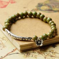 Women Multicolor Beads Shape Stitching Bracelet One Size