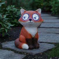 Solar Decorative Figurine PLA Winking animal Light Dot Eyes Resin Yard Statue Fox