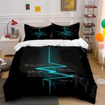 Bible Verse Bedding Set with Neon Design Bedding set (1 duvet cover, 2 pillowcases, duvet not included) 135x200cm