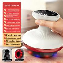 Electric Cupping Massage Device Vacuum Suction Massager with Heating Red Blue Light for Back Body Relaxation