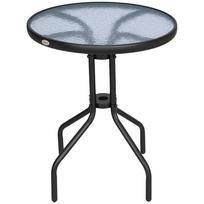 Bistro Kavos Staliukas Lauko Grūdinto Stiklo Viršus Stalas Sodo Apvalus Valgomojo Stalas - 60cm Skersmens 60 x 60 x 70 cm juoda