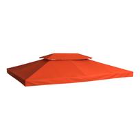 3x4m Gazebo Replacement Roof Canopy 2 Tier Top UV Cover Garden Patio Outdoor Sun Awning Shelters Rusty Red (TOP COVER ONLY) 300 x 400 x 20 cm
