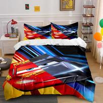 Racing Car Pattern Bedding Set Bedding set (1 duvet cover, 2 pillowcases, duvet not included) 135x200cm