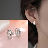 Sam Panda 925 Silver Geometry Earrings For Women Gift Frosting Design Trend Retro Classics Jewelry