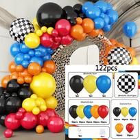 Popular 122 Pcs Racing Balloon Kit with Orange Black Blue Red Yellow Balloons for Decorating Diverse Party Occasions Other