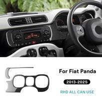 Real Soft Carbon Fiber Speed Frame Trim for Fiat Panda 2013-2025 LHD RHD Dashboard Parts For RHD Speed Black