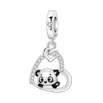 Orstarry 925 Silver Cute Panda Animal Beads Original Pendants Bracelet Charm Jewelry Party DIY Trendy Gifts