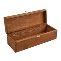 Brown Wooden Bottle Box with Lock 36x11x10 cm