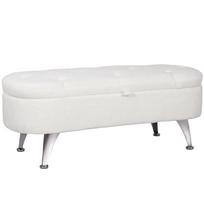 Bench with Storage, Lid and Metal Legs for Living Room, Bedroom, Hallway, White 114 x 47 x 46.5 cm balta