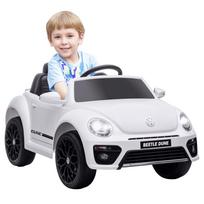 Elektrinė vaikiška transporto priemonė, VW Vabalas, 3-5 km/h, su nuotolinio valdymo pultu ir muzika, Balta 97 x 56.5 x 46 cm balta