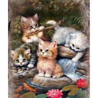Diamond Painting Cat Full Round Drill Animal Mosaic Cross Stitch Diamond Embroidery 20X30CM