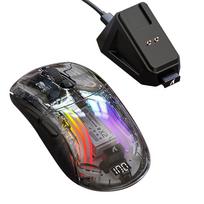 Belaidė žaidimų pelė RGB apšvietimas 3 režimų nešiojama pelė, suderinama su Bluetooth 5.0/2.4G/USB-C skaidri, skirta ESports Office Wireless juoda