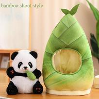 Cartoon Bamboo Shoots Panda Doll Plush Toy Black and White Red Panda Doll 35cm（0.25kg）