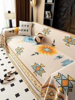 Nordic Style Full Cover Sofa Throw Blanket Universal Three Season Walf Check Printing Sofa Towel Cover Cozy Home Decor 180x130cm