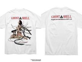 Ghost in The Shell T-shirts Men's Anime Oversized Graphic T-Shirt Japanese Old School Anime T-shirt Y2k Men's Clothes Male Top S