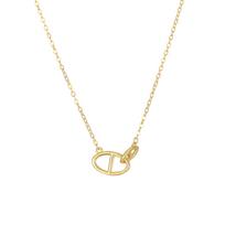 Elegant 18K Gold-Plated Double Ring Pig Nose Necklace for Women - S925 Sterling Silver, Light Luxury, Exquisite High-End Clavicle Chain 925 Silver