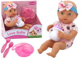 Lalka Lėlė rožine apranga su priedais Lean Toys Love Baby