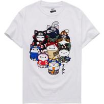 Miniso collaborates with Naruto print short-sleeved men's summer casual top and Great Ninja Series T-shirt S balta