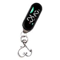 Keychain Pocket Watch Led Electronic Hanging Watch Night Lights Waterproof Touch Digital Watch Keyring Hanging Watch sidabras