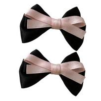 2Pcs Girl Hair Pins Bowknot Decor Double-Layered Ribbon Design Side Bangs Hair Clips Hair Accessories Daily Wear juoda