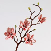 Large Artificial Magnolia Flower Handmade Real Touch Simulation Big Magnolia Realistic Luxury Faux Magnolia Branch Teacher's Day tamsiai rausva spalva