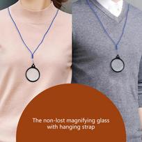 ABS Neckband Magnifier With 60mm Glass Lens For Reading Crafts Close Work Seniors Students Kids mėlyna