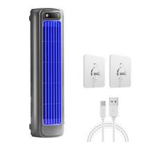 Portable Air Conditioner Fan Rechargeable Wall-Mounted Cooling Fan with 3 Speeds & LED Touch pilka