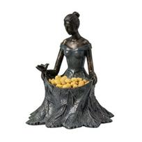 Leaf Fairy Bird Feeder Resin Holder Outdoor Bird Goddess Figurine Birdseed Feeder for Garden Backyard Balcony