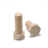 M3 M4 M5 M6 M8 M10 M12 M16 M20 X 3 4 5 6 8 10 12 15 16 20 25-80mm Length PEEK Plastic Nylon Hex Head Screw Bolt High Temperature M4x8mm1 PC