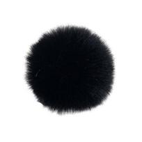 Faux Fur Pom Pom Fluffy Ball with Elastic Loop Cute Plush Ball Bag Charm for Craft Projects Hat Accessories black