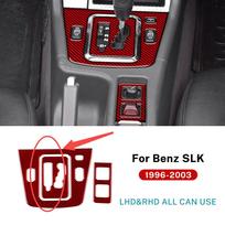 Anglies pluošto pavarų svirties apvadas Mercedes Benz SLK R170 1996-2003 Red LHD RHD B raudona