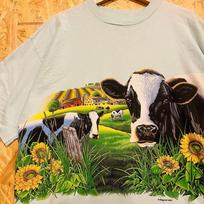 [Made in USA] 90s Single Stitch Vintage Cow T-shirt Anima Black Hills Excellent M