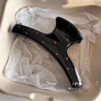 1pc Women Vintage Red Polka Dot Ribbon Bow Shark Clip Hairpin Hair Claw Crab Barrettes Elegant Headwear Hair Accessories Gift juoda