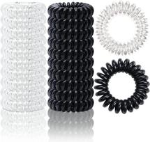 20Pcs Large Spiral Hair Ties 30mm Spiral Hair Bands Coil Hair Bands Telephone Cord Bobbles,No Trace Strong Hold Waterproof