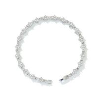 Round Stone Star Cubic Zirconia Bracelet Hip-Hop Jewelry For Men Shiny Elegant Fashion Accessory Classic  Gift For Birthday 18cm sidabras