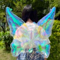 Festival Party Laser Butterfly Wings Balloon Decoration Birthday Party Atmosphere Fairy Props Christmas Halloween  Year Gift 1PCS