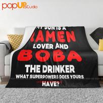 Boba Tea Ramen Cute Kawaii Bubble Milk Tea Ultra-Soft Blanket Quilt Winter Sofa Cover Bed Covers Size: 75*100cm, Weight: 230 GSM