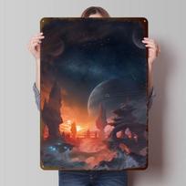 Stellaris Box Art Tinplate Posters Customizable Wall Art Retro Vintage Metal Signs for Home Room Mancave Decoration Garage Cozy 20X30CM