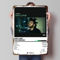 The Weeknd - Kiss Land skardinės plokštės Pritaikomi sienų meno kūriniai Retro vintažiniai metaliniai ženklai namų kambario garažo dekoravimui Žaidimų 20X30CM black