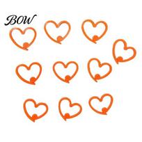 Safety Stitch Markers 10 Pcs Heart-Shaped Markers, Plastic Crochet Marker Rings Counter for DIY Craft Clothing Tag, Yarn Projects Supplies Locking oranžinė