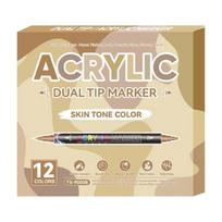 Dual Tip Acrylic Paint Markers With Flexible Fine And Broad Chisel Nibs For Artists And Diy On Multiple Surfaces