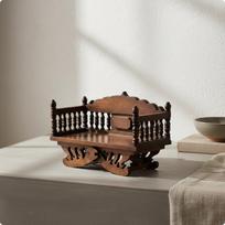 Buddha Statue Base Handmade Carved Shrine Pedestal Thai type Wooden Altar Stand for Buddhists,