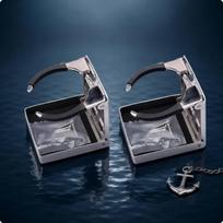 2 Pieces Folding Cup Holders Hinged Marine Drink Clamp Style Accessory