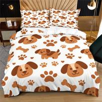 Comforter Cover Bedding Set No Filler Lovely Cartoon Animal Print Skin Friendly Neutral Bedroom Aesthetic Home Decor 135x200cm