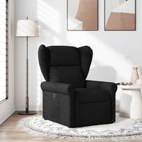 Folding Armchair, Black, Upholstered in Fabric