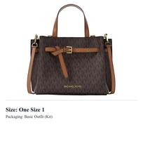 MICHAEL KORS Emilia Coated Canvas Handbag Small Womens Tan 30F5GU5S1B-BRN/ACORN One Size 1 gelsvai ruda