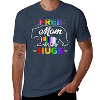 Free mom hugs rainbow gray pride LGBT funny TShirt Classic Basic Casual TShirt S